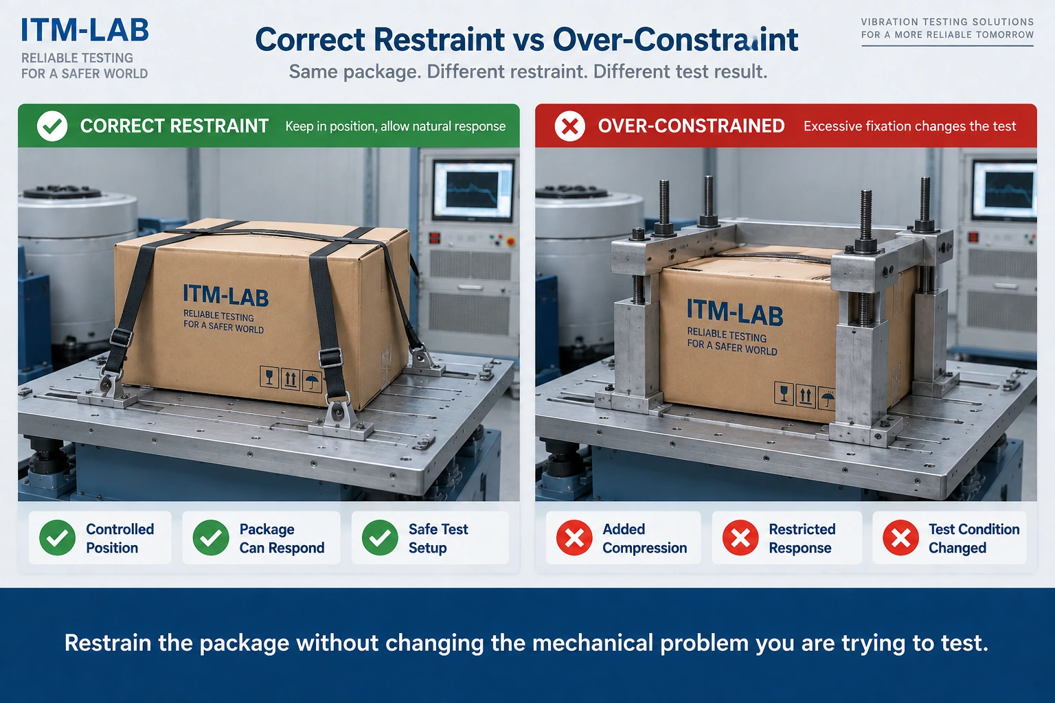 ISO 13355 package restraint random vibration test